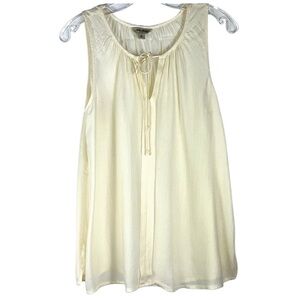 Lucky Brand popover sheer sleeveless blouse Sz S
